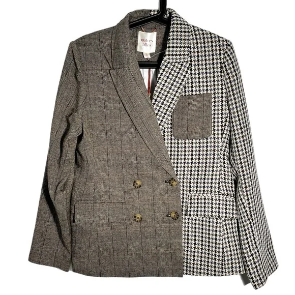Anthropologie Black and White Houndstooth Blazer - Picture 1 of 5